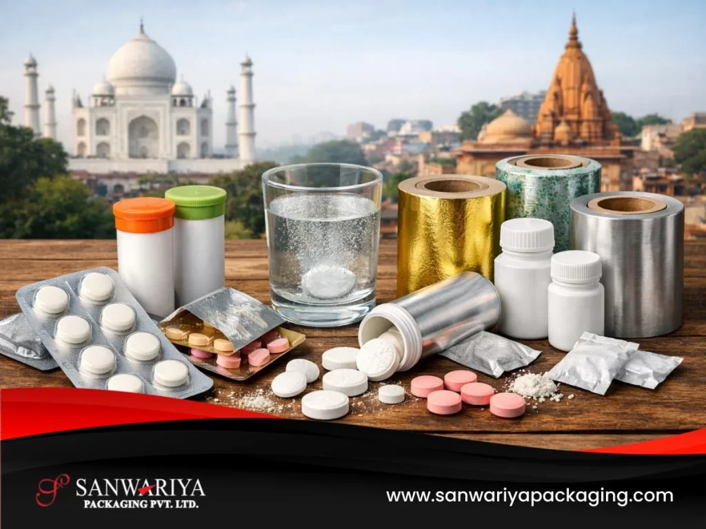 Packaging foil for effervescent and hygroscopic drug products